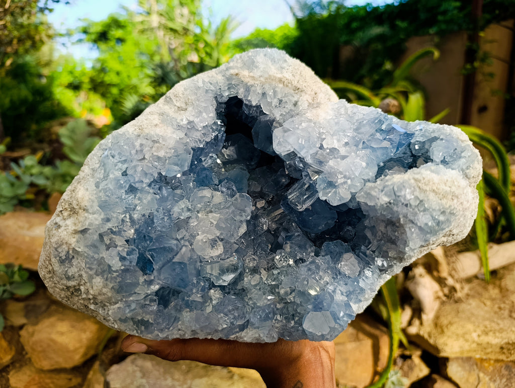 Natural Large Celestite Geode Specimen x 1 From Sakoany, Madagascar - Toprock Gemstones and Minerals 