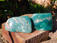 Polished Emerald Mtorolite Free Forms x 2 From Mutorashanga, Zimbabwe - Toprock Gemstones and Minerals 
