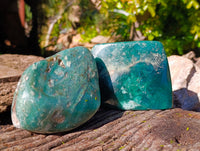 Polished Emerald Mtorolite Free Forms x 2 From Mutorashanga, Zimbabwe - Toprock Gemstones and Minerals 