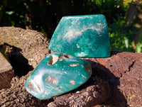 Polished Emerald Mtorolite Free Forms x 2 From Mutorashanga, Zimbabwe - Toprock Gemstones and Minerals 