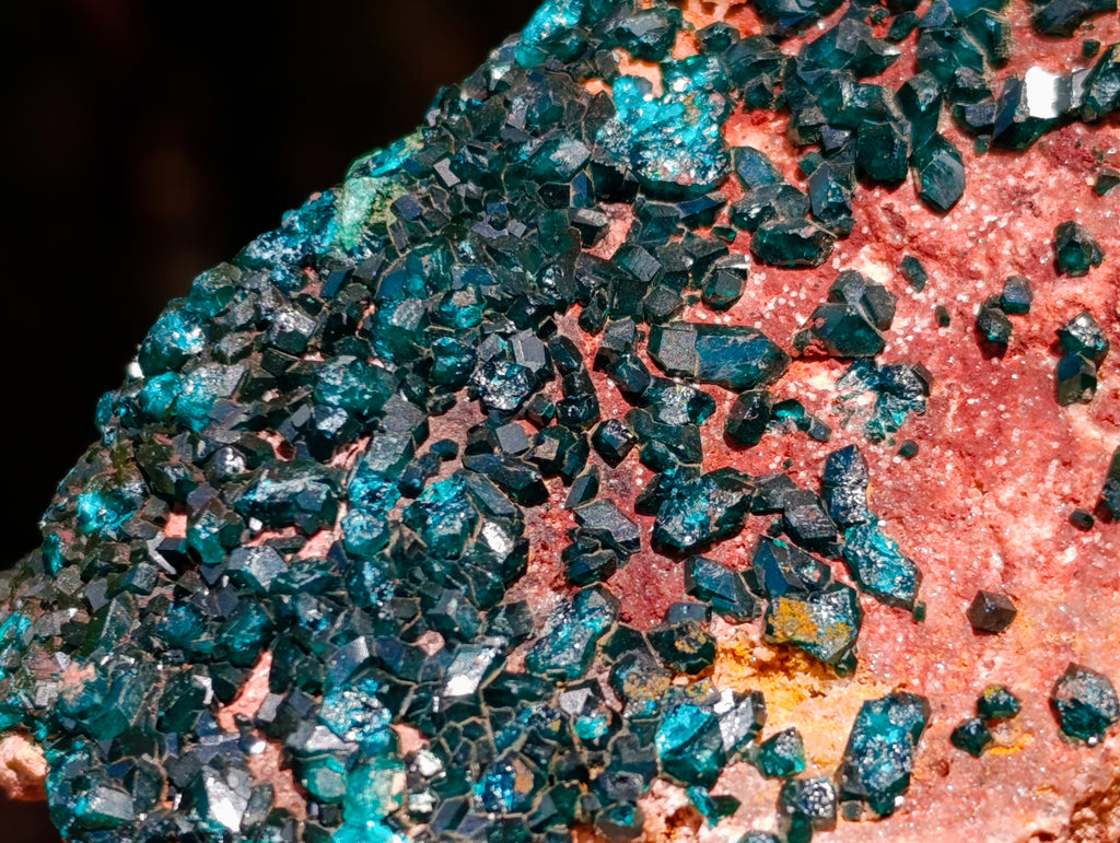 Natural Dioptase with Silky Malachite On Dolomite Cabinet Specimen x 1 From Likasi, Congo - Toprock Gemstones and Minerals 