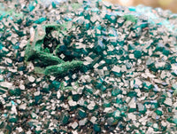 Natural Dioptase with Silky Malachite On Dolomite Cabinet Specimen x 1 From Likasi, Congo