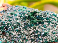 Natural Dioptase with Silky Malachite On Dolomite Cabinet Specimen x 1 From Likasi, Congo