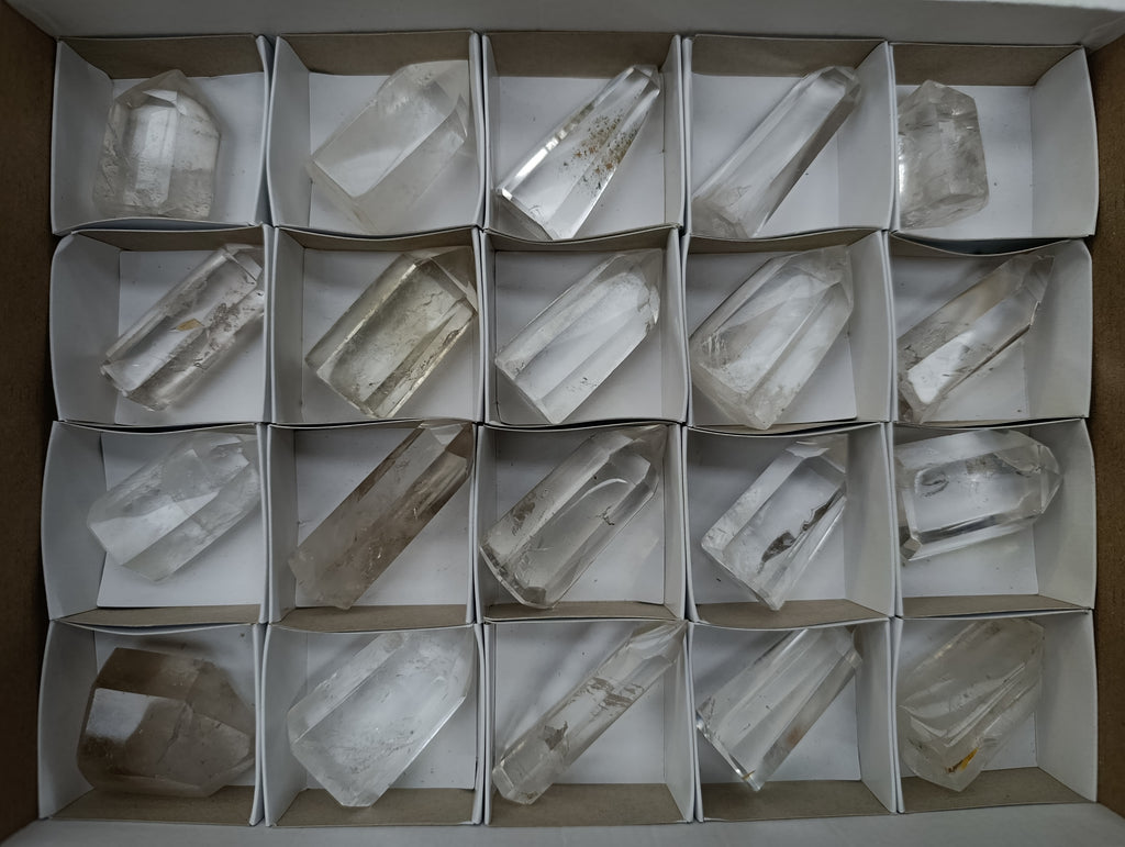 Polished Clear Quartz Crystals x 20 From Madagascar - Toprock Gemstones and Minerals 