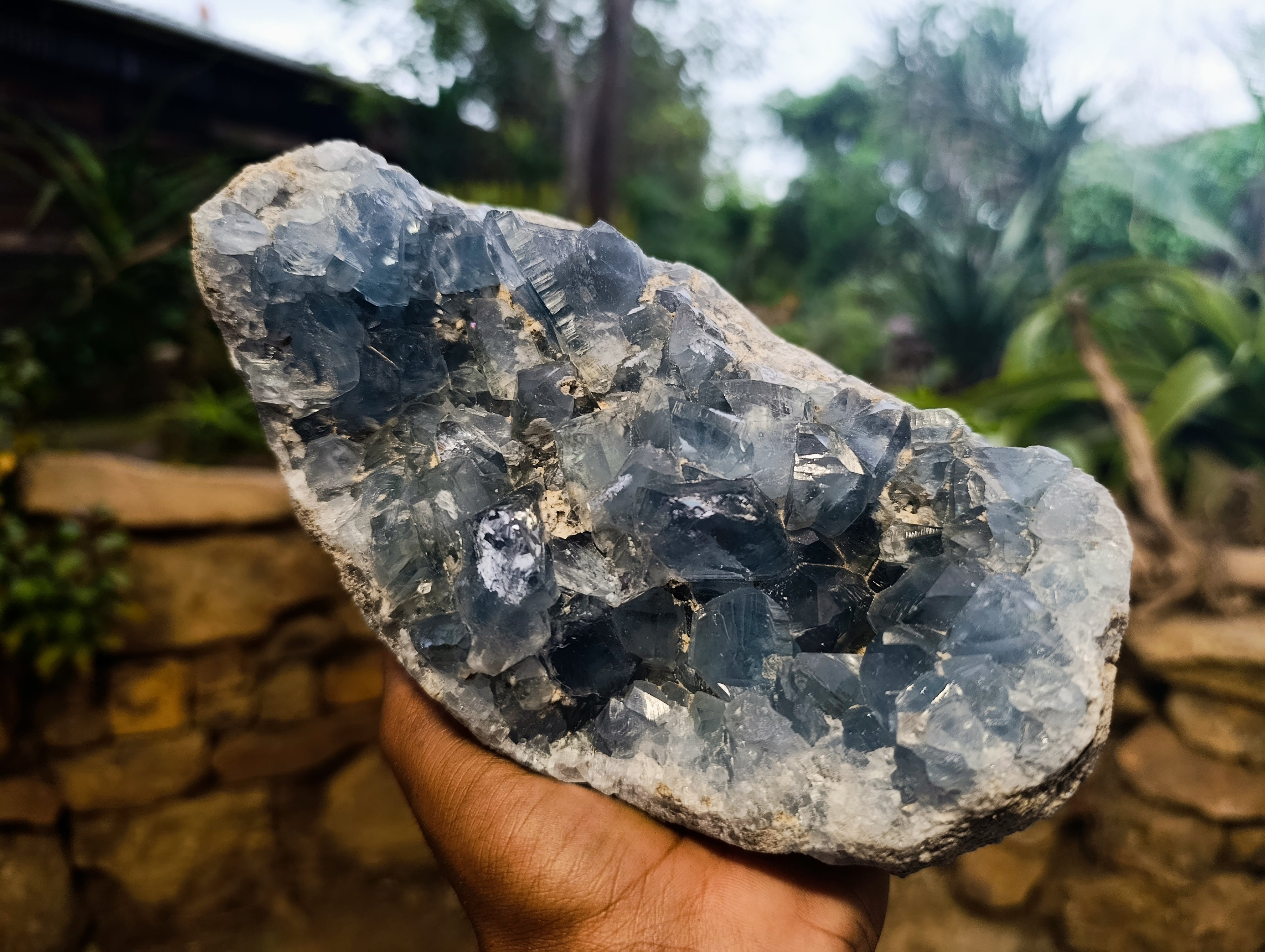 Natural Celestite Geode Specimen x 1 From Sakoany, Madagascar - Toprock Gemstones and Minerals 
