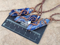Polished Copper Wire Wrapped Sodalite Pendants x 6 From Namibia