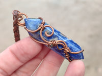 Polished Copper Wire Wrapped Sodalite Pendants x 6 From Namibia