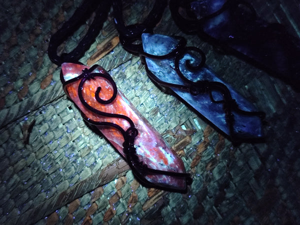 Polished Copper Wire Wrapped Sodalite Pendants x 6 From Namibia
