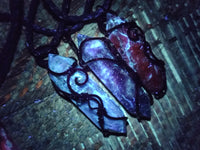 Polished Copper Wire Wrapped Sodalite Pendants x 6 From Namibia