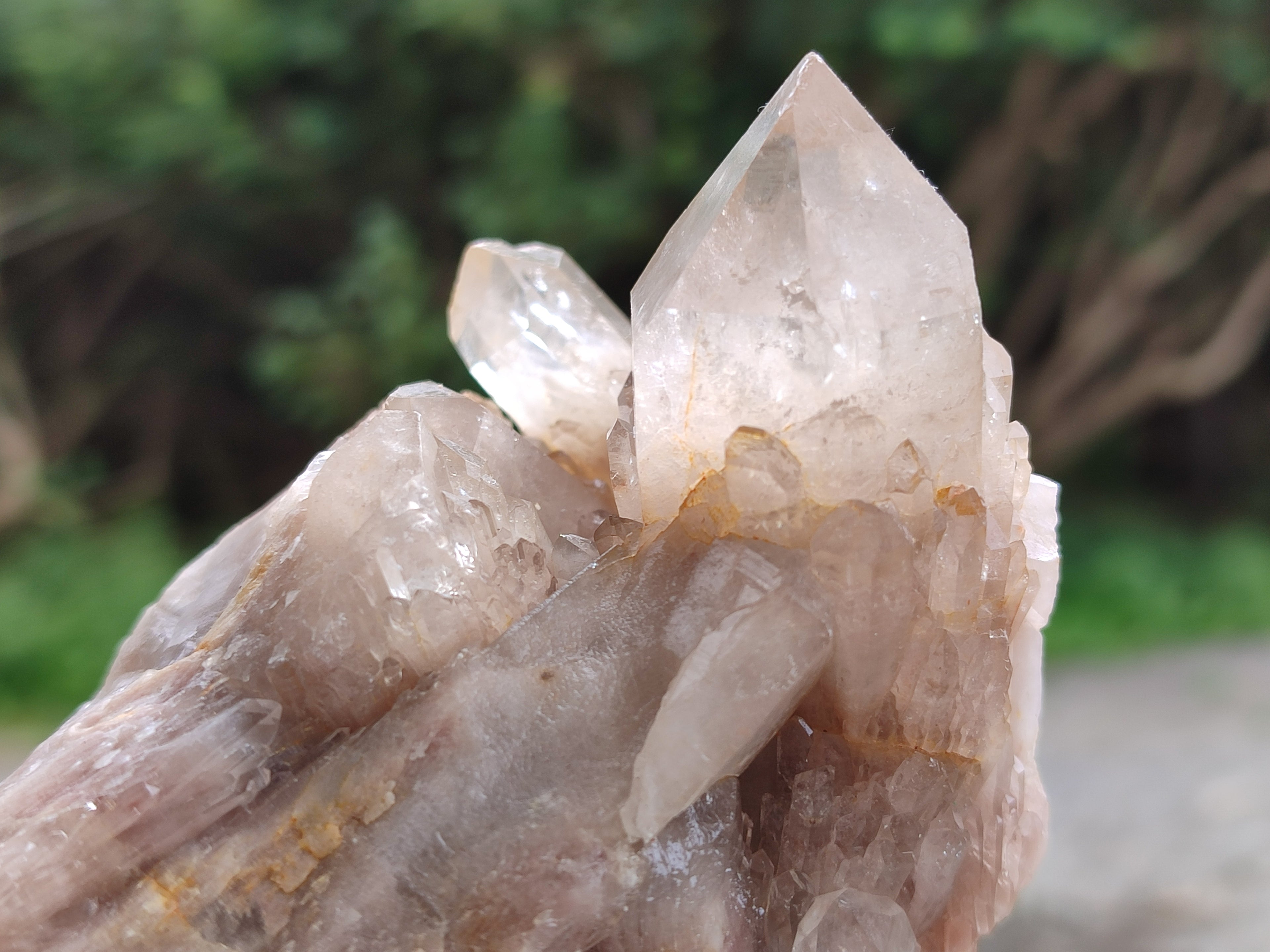 Natural Smokey Phantom Quartz Clusters x 6 From Luena, Congo - Toprock Gemstones and Minerals 