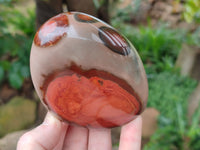 Polished Polychrome Jasper Standing Free Forms x 3 From Northwest Coast, Madagascar