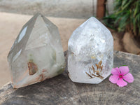 Polished Quartz Crystal Points with Chlorite Inclusions x 2 From Madagascar