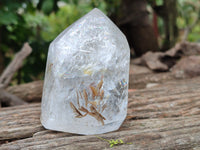 Polished Quartz Crystal Points with Chlorite Inclusions x 2 From Madagascar