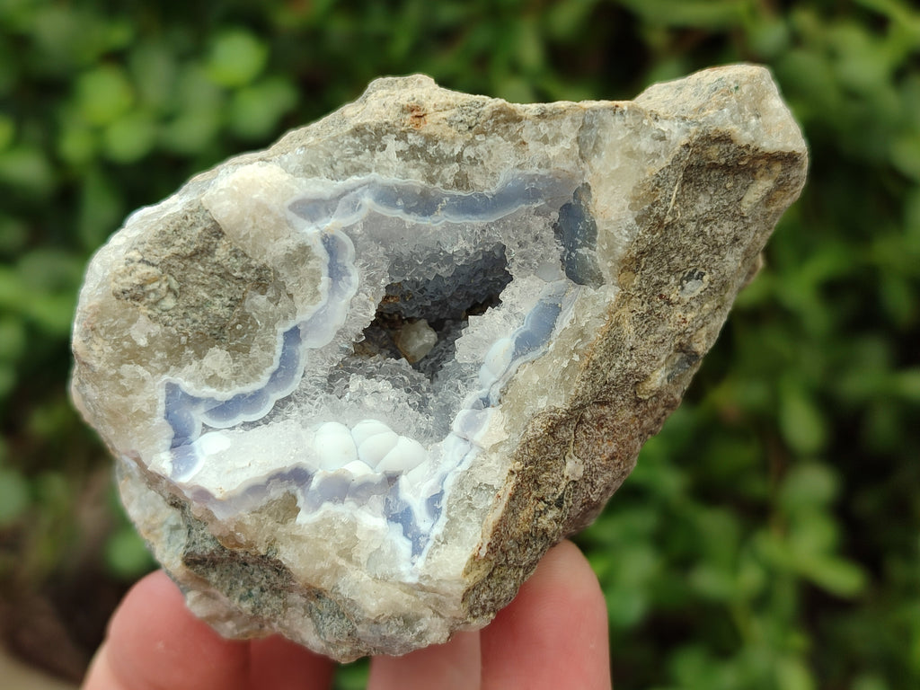Natural Blue Lace Agate Geode Specimens x 12 From Nsanje, Malawi - Toprock Gemstones and Minerals 