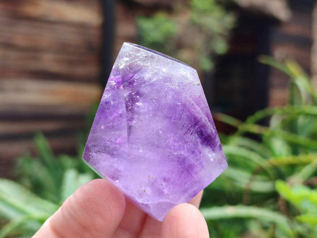 Polished Window Amethyst Quartz Points x 12 From Akansobe, Madagascar - Toprock Gemstones and Minerals 