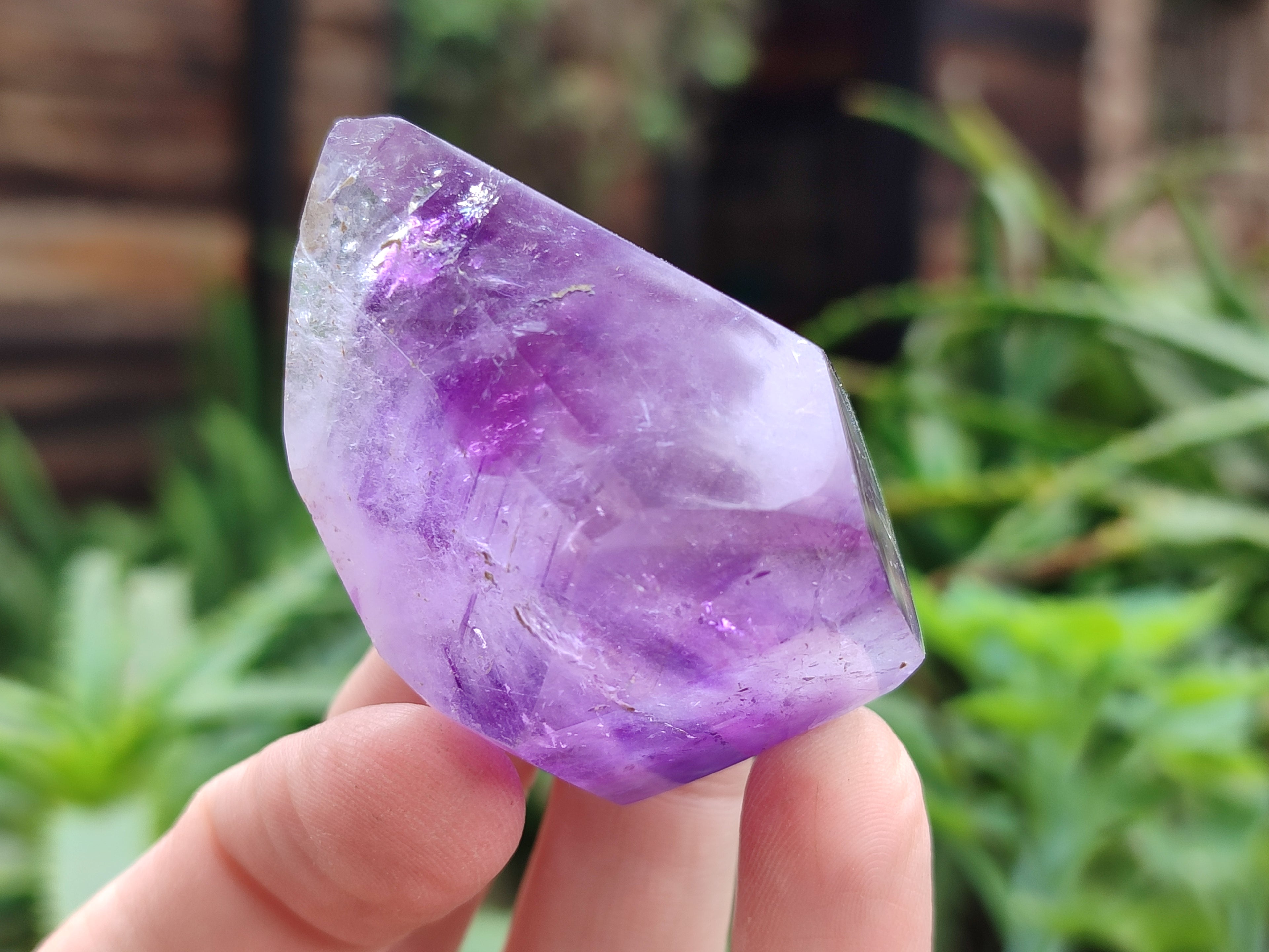 Polished Window Amethyst Quartz Points x 12 From Akansobe, Madagascar - Toprock Gemstones and Minerals 