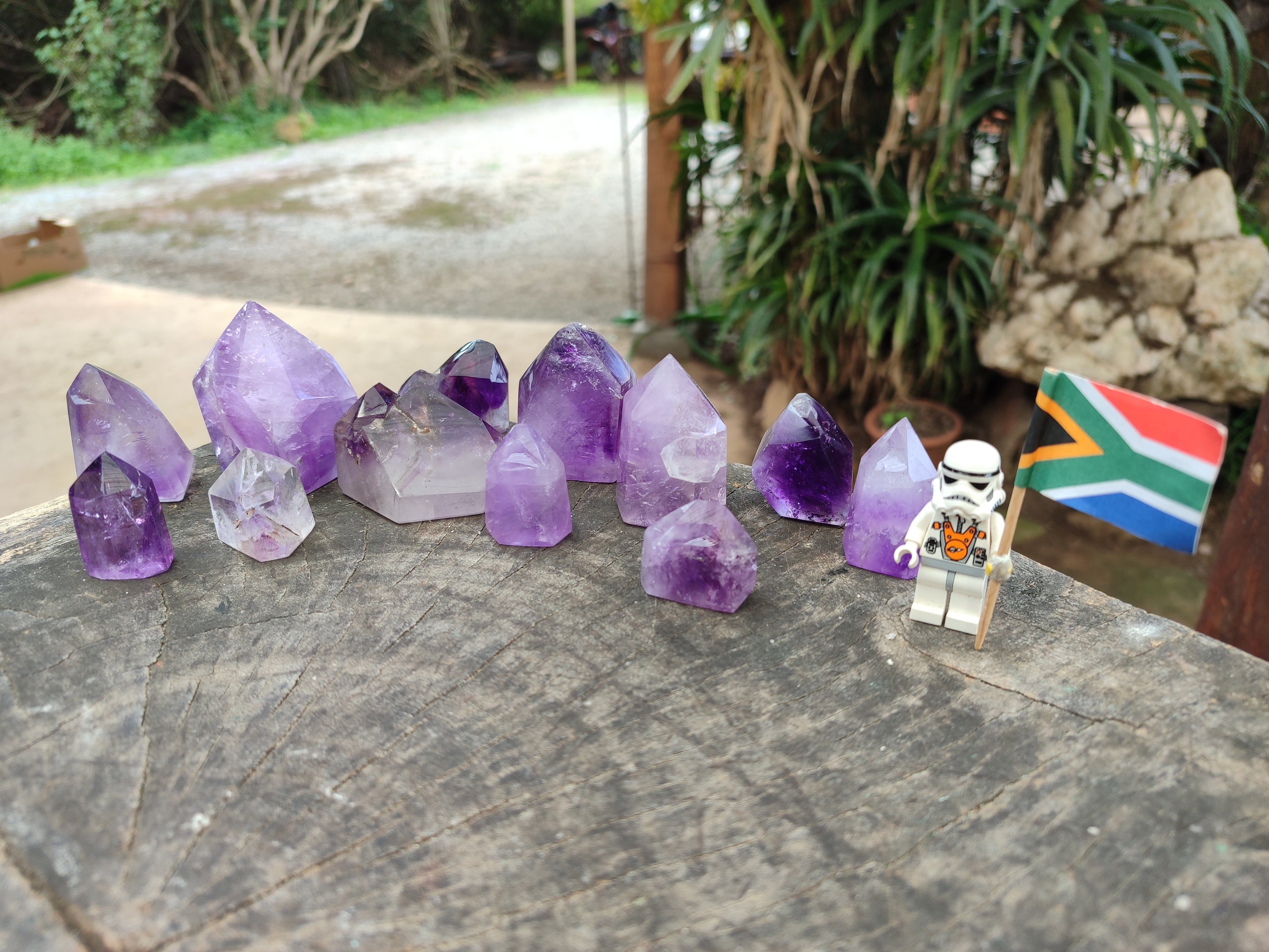 Polished Window Amethyst Quartz Points x 12 From Akansobe, Madagascar - Toprock Gemstones and Minerals 