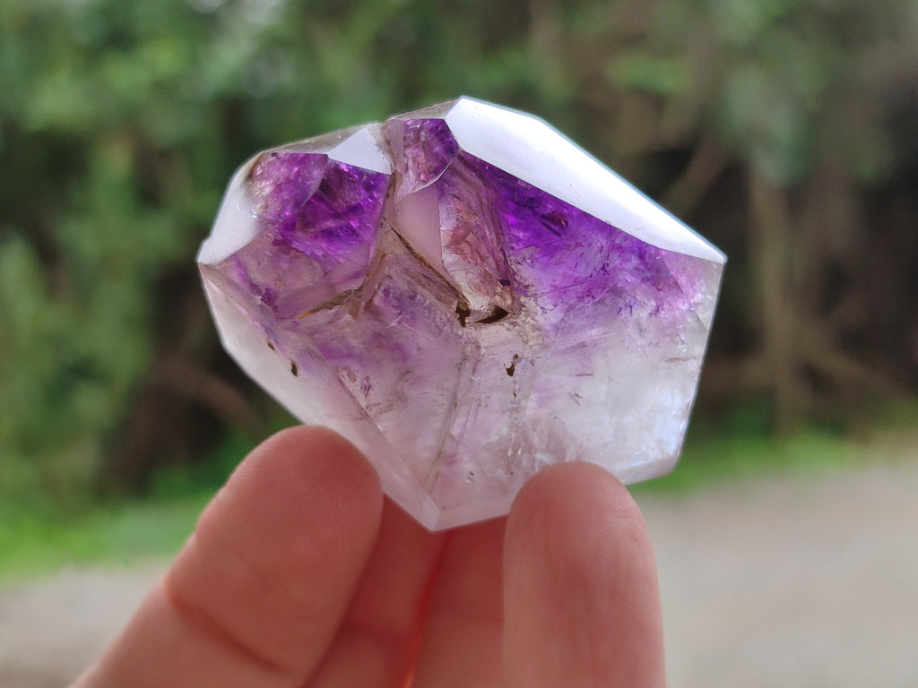 Polished Window Amethyst Quartz Points x 12 From Akansobe, Madagascar - Toprock Gemstones and Minerals 