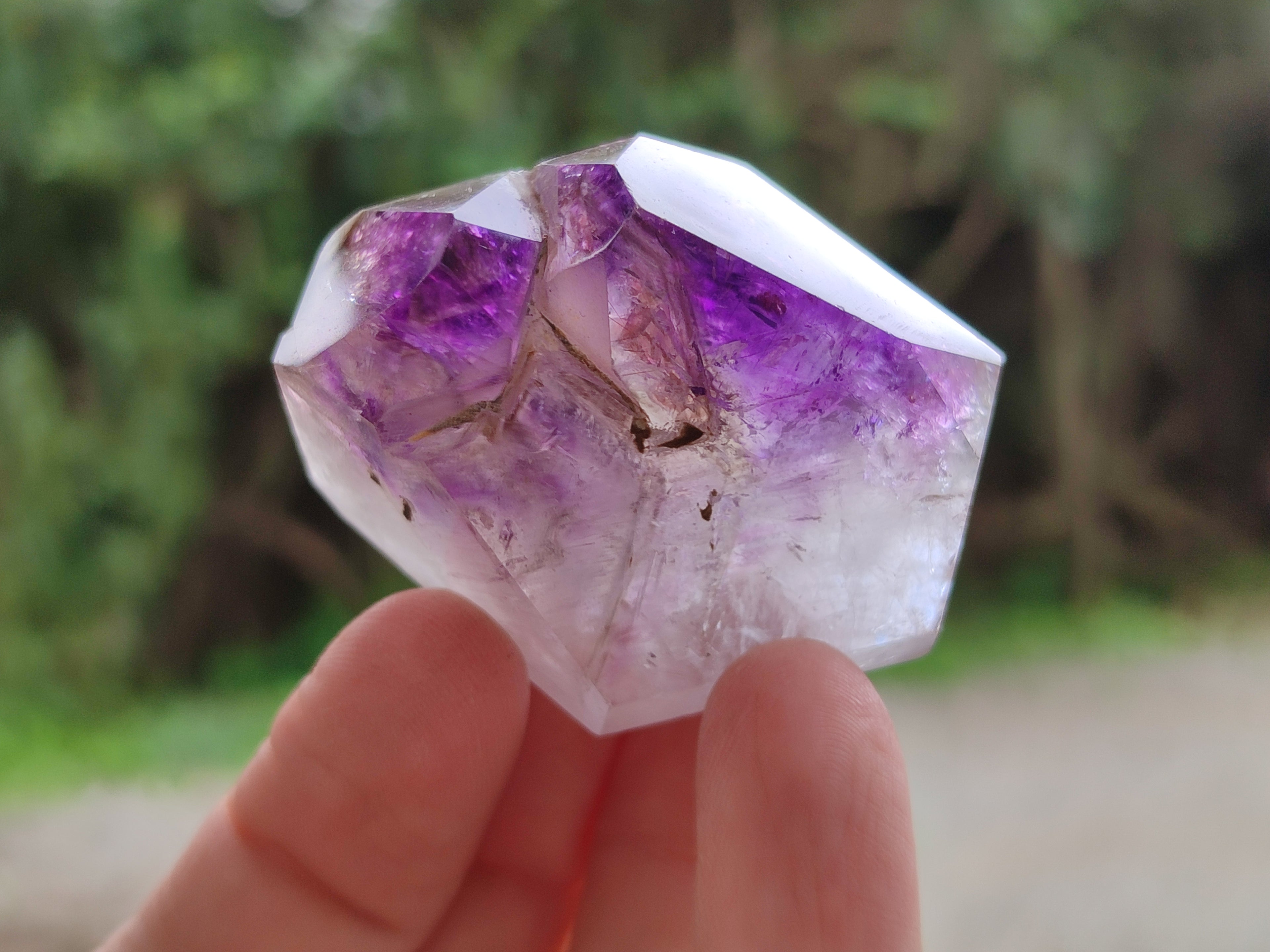 Polished Window Amethyst Quartz Points x 12 From Akansobe, Madagascar - Toprock Gemstones and Minerals 