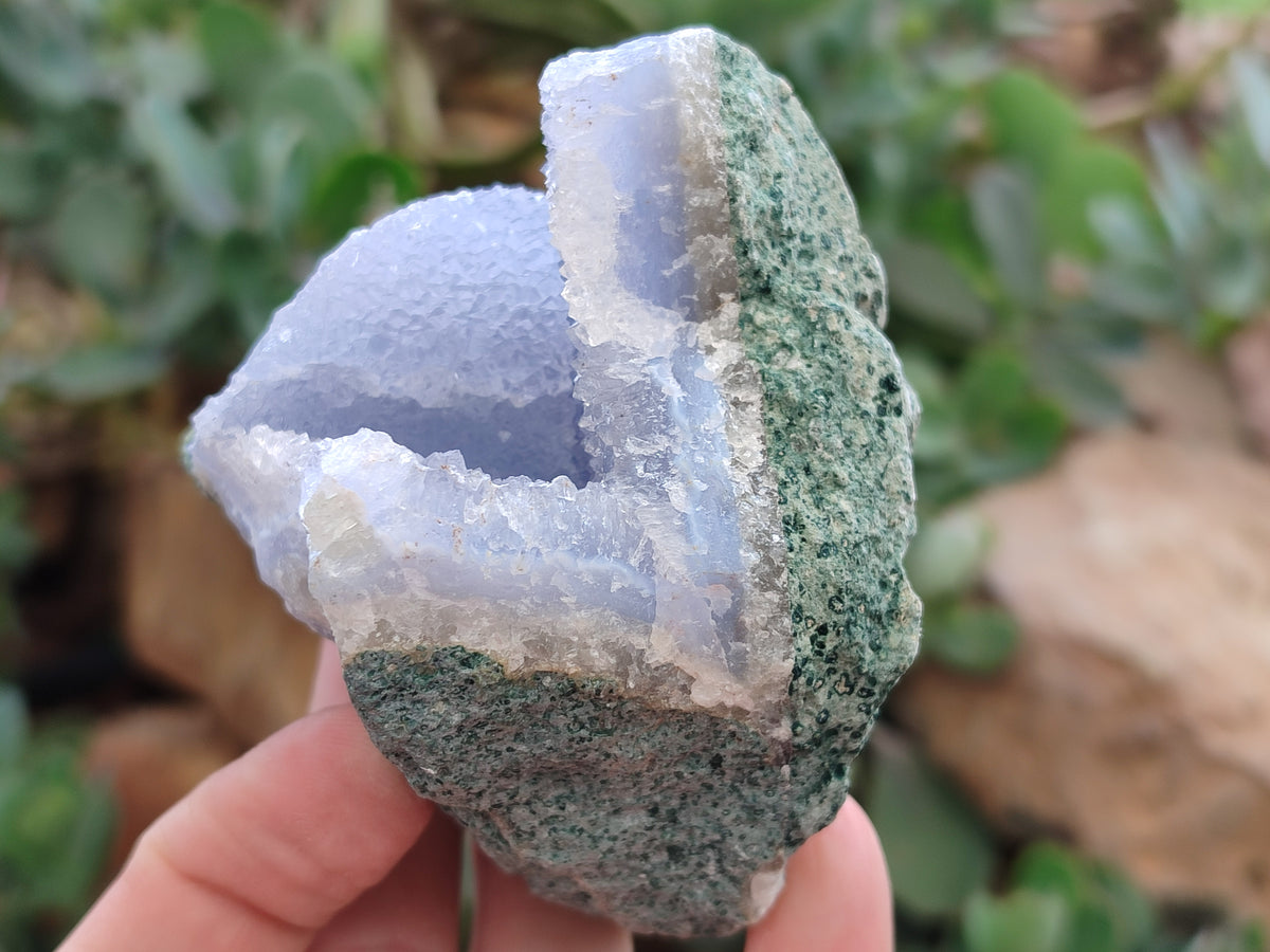 Natural Blue Lace Agate Geode Specimens x 6 From Nsanje, Malawi - Toprock Gemstones and Minerals 