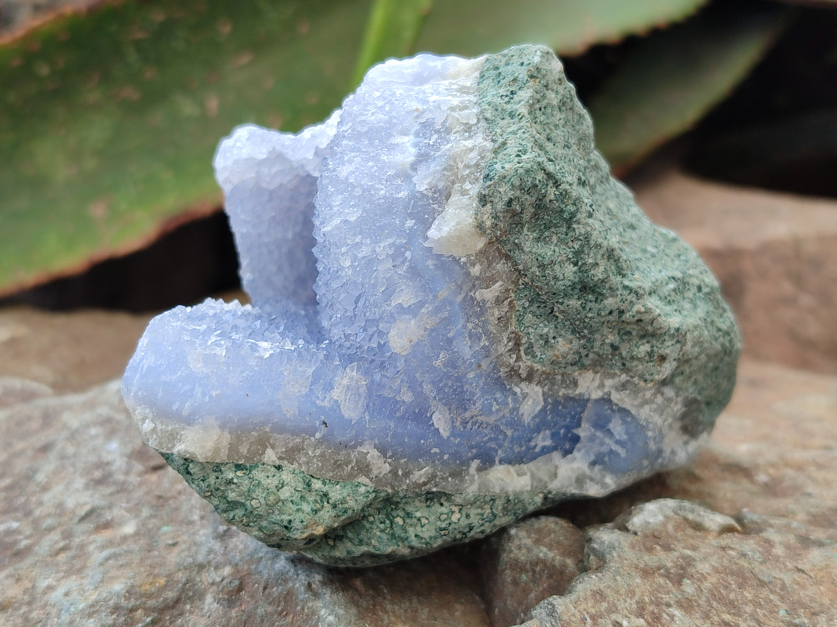 Natural Blue Lace Agate Geode Specimens x 6 From Nsanje, Malawi - Toprock Gemstones and Minerals 