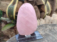 Polished Rose Quartz Standing Free Forms x 2 From Ambatondrazaka, Madagascar