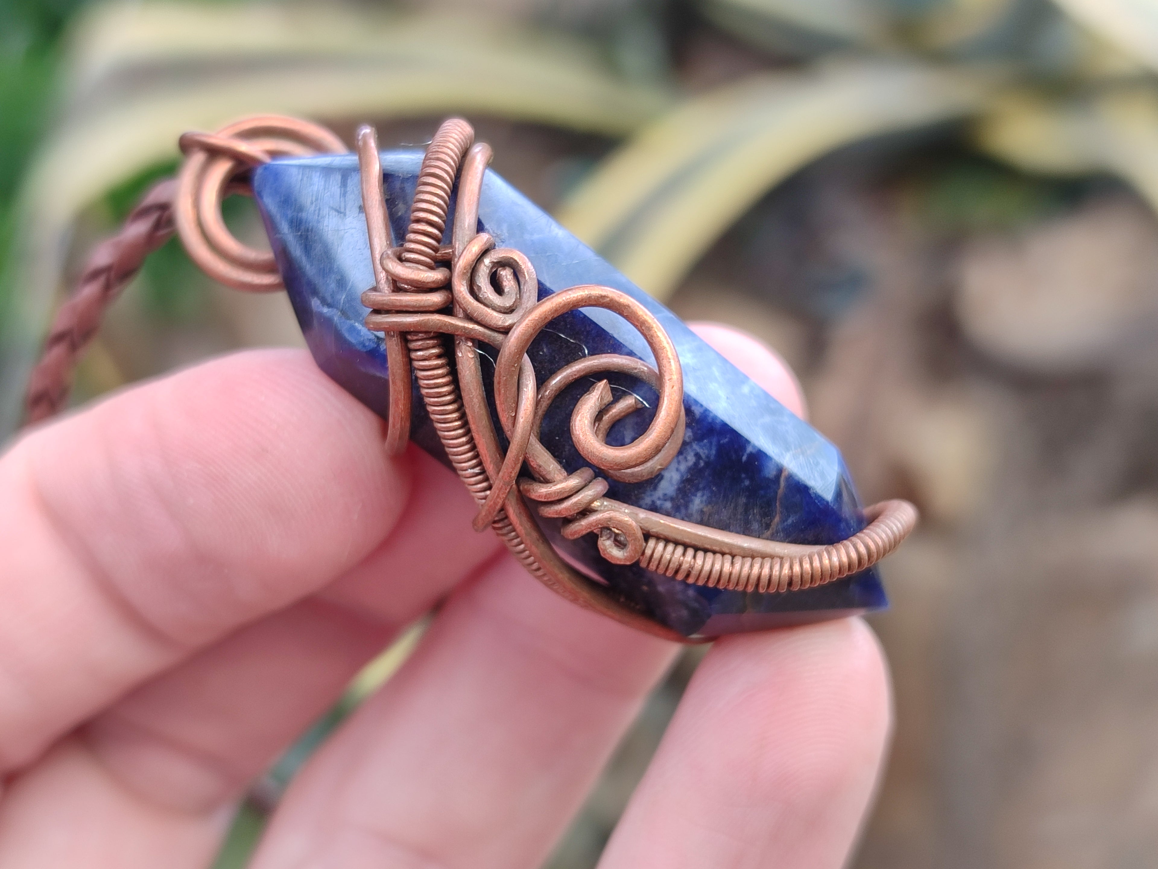 Hand Made Copper Wire Wrapped Pendants x 6 From Southern Africa - Toprock Gemstones and Minerals 