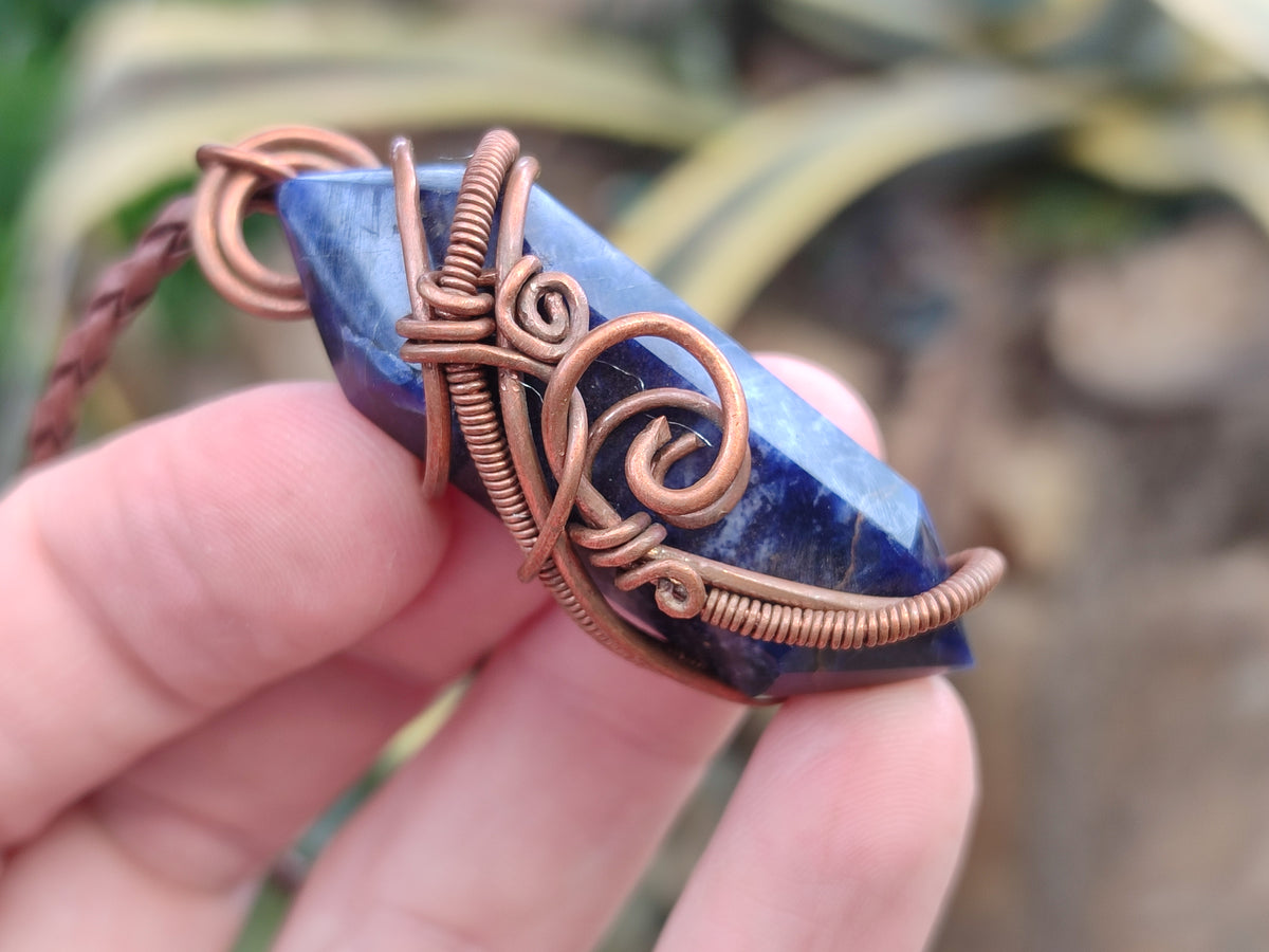Hand Made Copper Wire Wrapped Pendants x 6 From Southern Africa - Toprock Gemstones and Minerals 