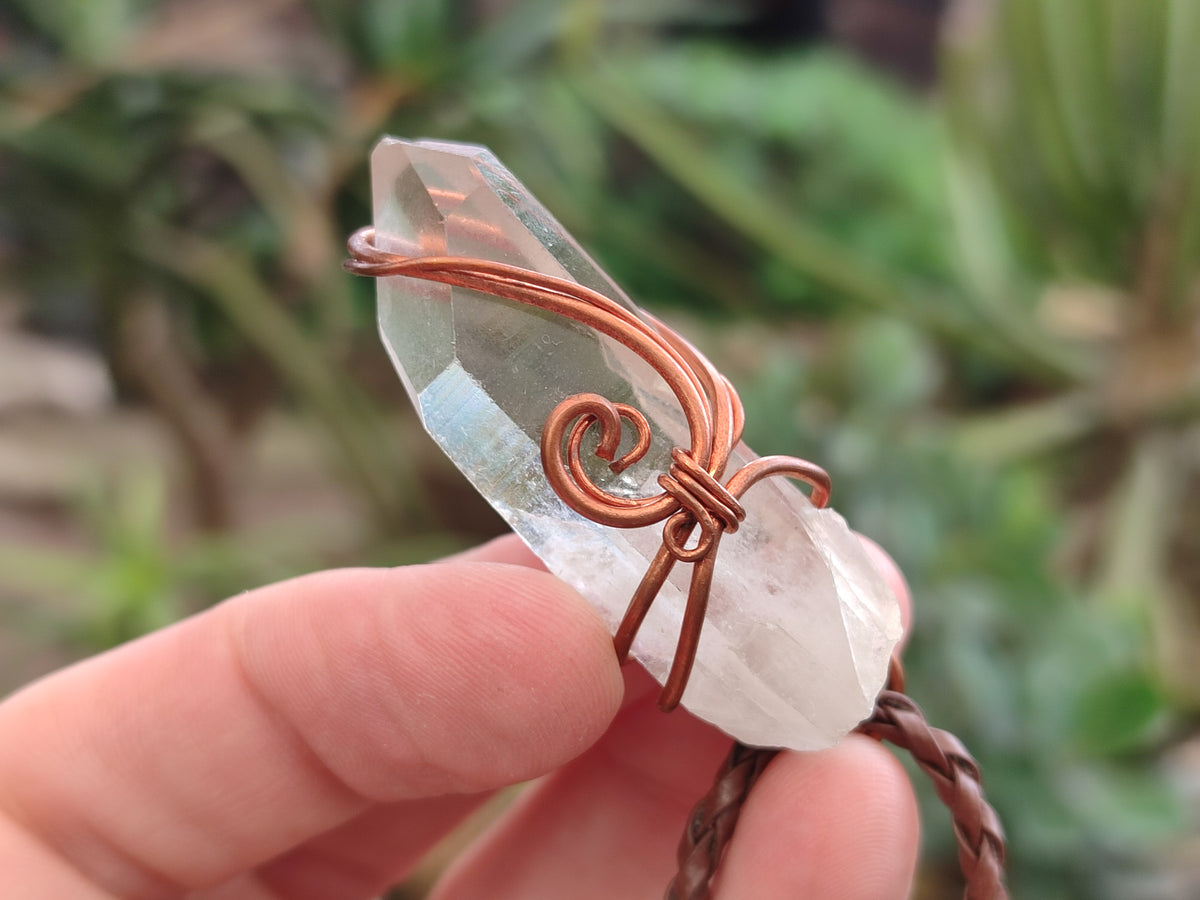 Hand Made Copper Wire Wrapped Pendants x 6 From Southern Africa - Toprock Gemstones and Minerals 