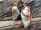 Hand Made Copper Wire Wrapped Pendants x 6 From Southern Africa - Toprock Gemstones and Minerals 