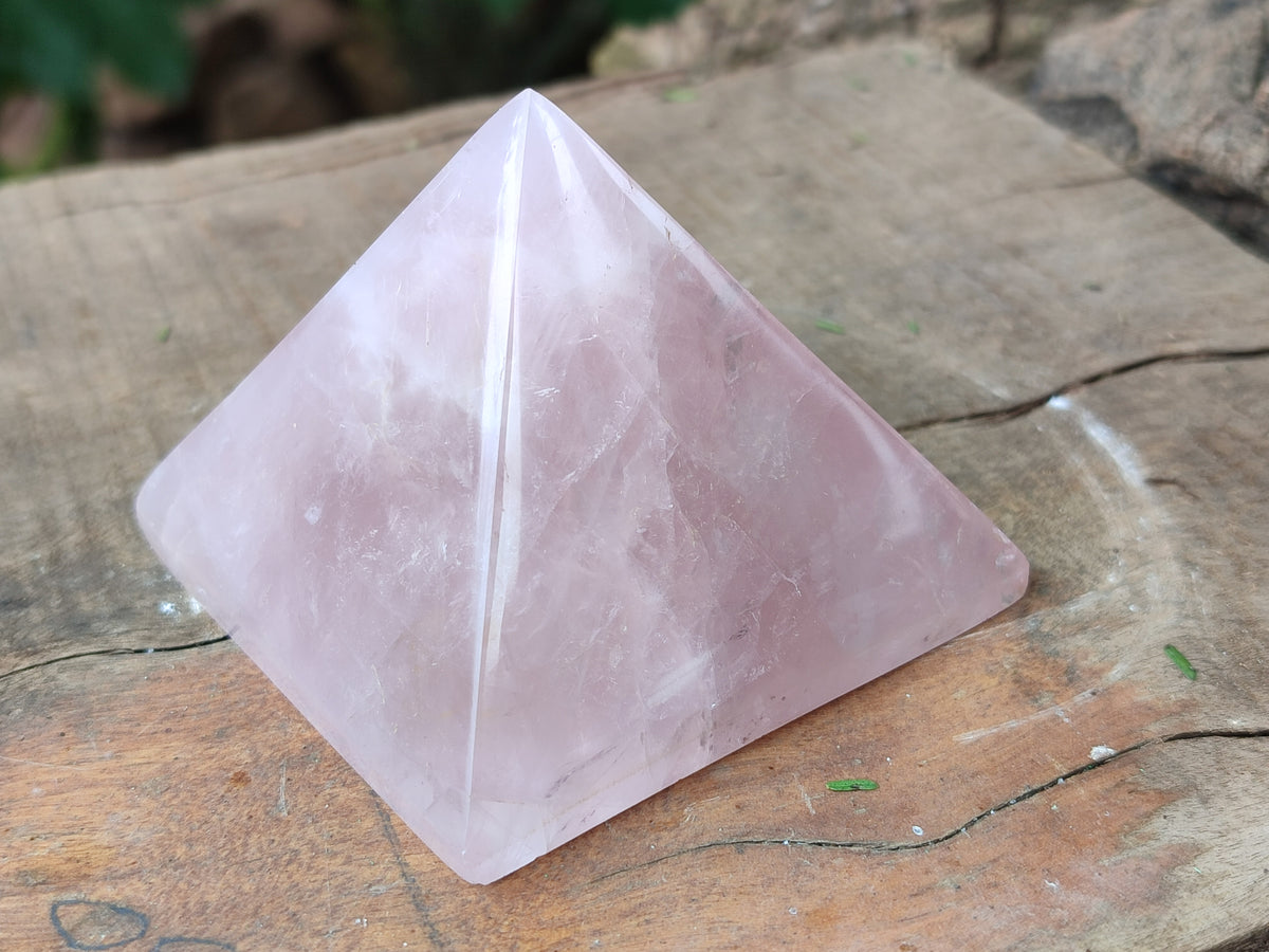 Polished Rose Quartz Pyramids x 4 From Ambatondrazaka, Madagascar - Toprock Gemstones and Minerals 