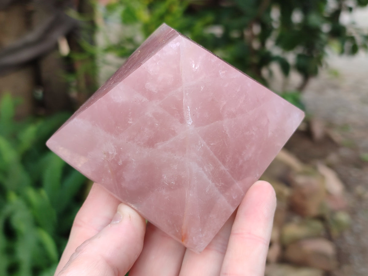 Polished Rose Quartz Pyramids x 4 From Ambatondrazaka, Madagascar - Toprock Gemstones and Minerals 