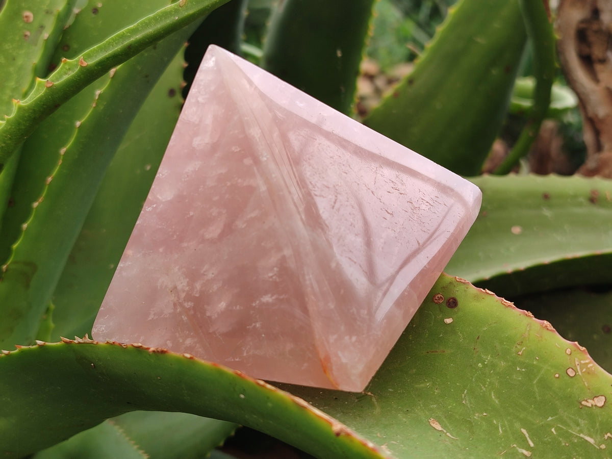 Polished Rose Quartz Pyramids x 4 From Ambatondrazaka, Madagascar - Toprock Gemstones and Minerals 