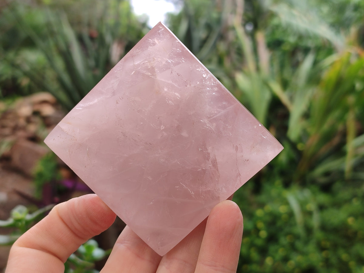 Polished Rose Quartz Pyramids x 4 From Ambatondrazaka, Madagascar - Toprock Gemstones and Minerals 