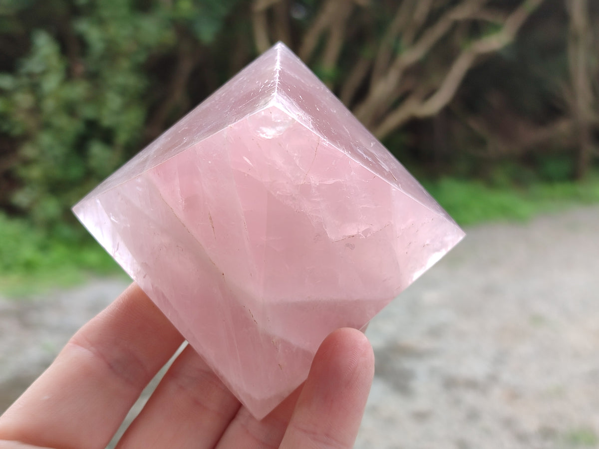 Polished Rose Quartz Pyramids x 4 From Ambatondrazaka, Madagascar - Toprock Gemstones and Minerals 