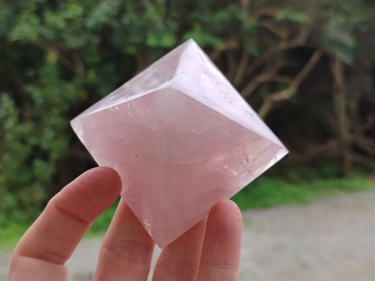 Polished Rose Quartz Pyramids x 4 From Ambatondrazaka, Madagascar - Toprock Gemstones and Minerals 