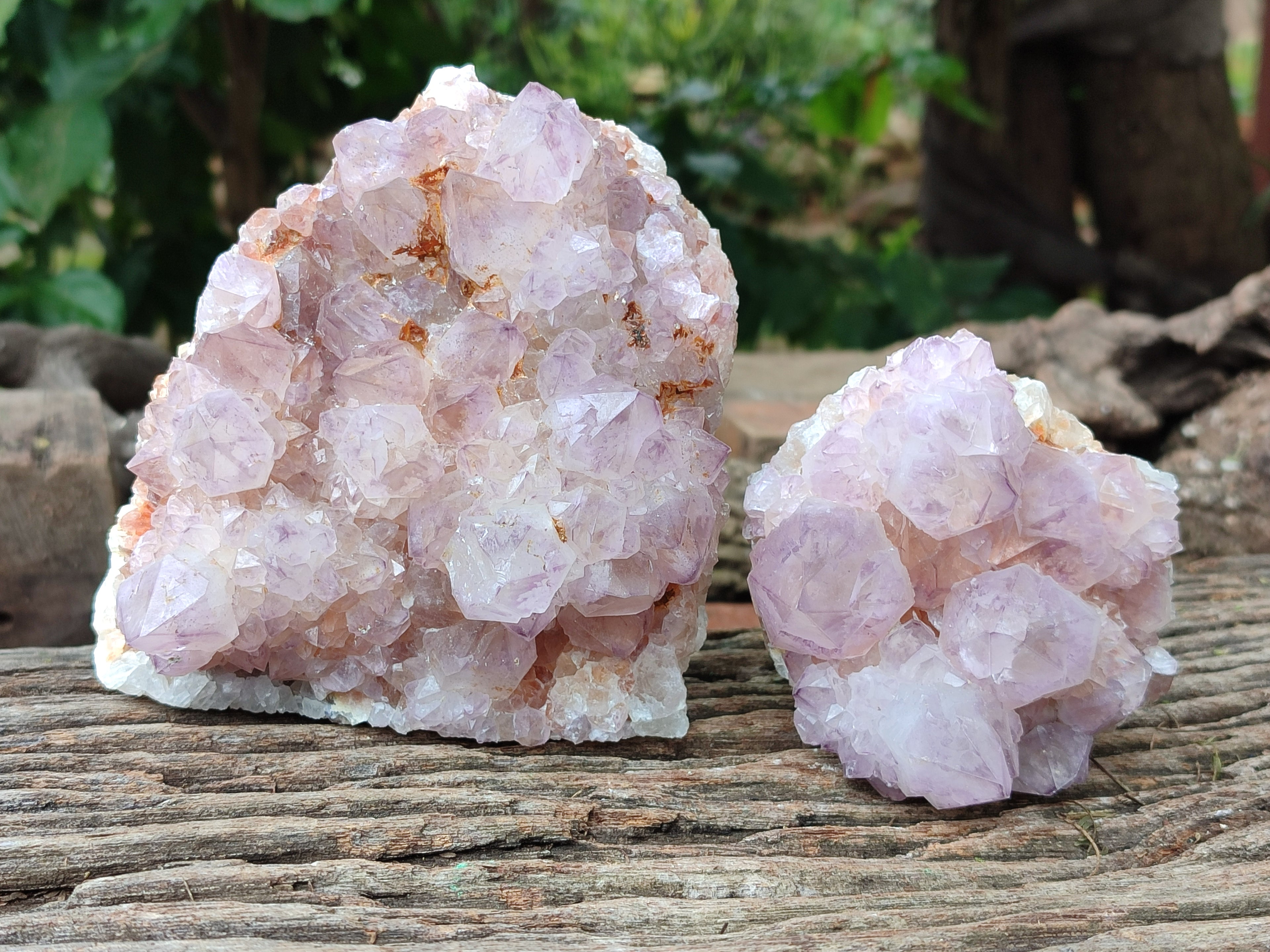 Natural Amethyst Spirit Quartz Clusters x 2 From Boekenhouthoek, South Africa - Toprock Gemstones and Minerals 