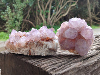 Natural Amethyst Spirit Quartz Clusters x 2 From Boekenhouthoek, South Africa