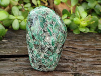 Polished Emerald Mica In Matrix Standing Free Forms x 3 From Mutoko, Zimbabwe - Toprock Gemstones and Minerals 