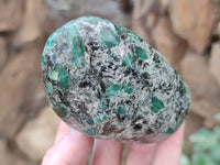 Polished Emerald Mica In Matrix Standing Free Forms x 3 From Mutoko, Zimbabwe - Toprock Gemstones and Minerals 