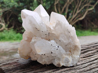 Natural White Candle Quartz Crystal Clusters x 3 From Madagascar