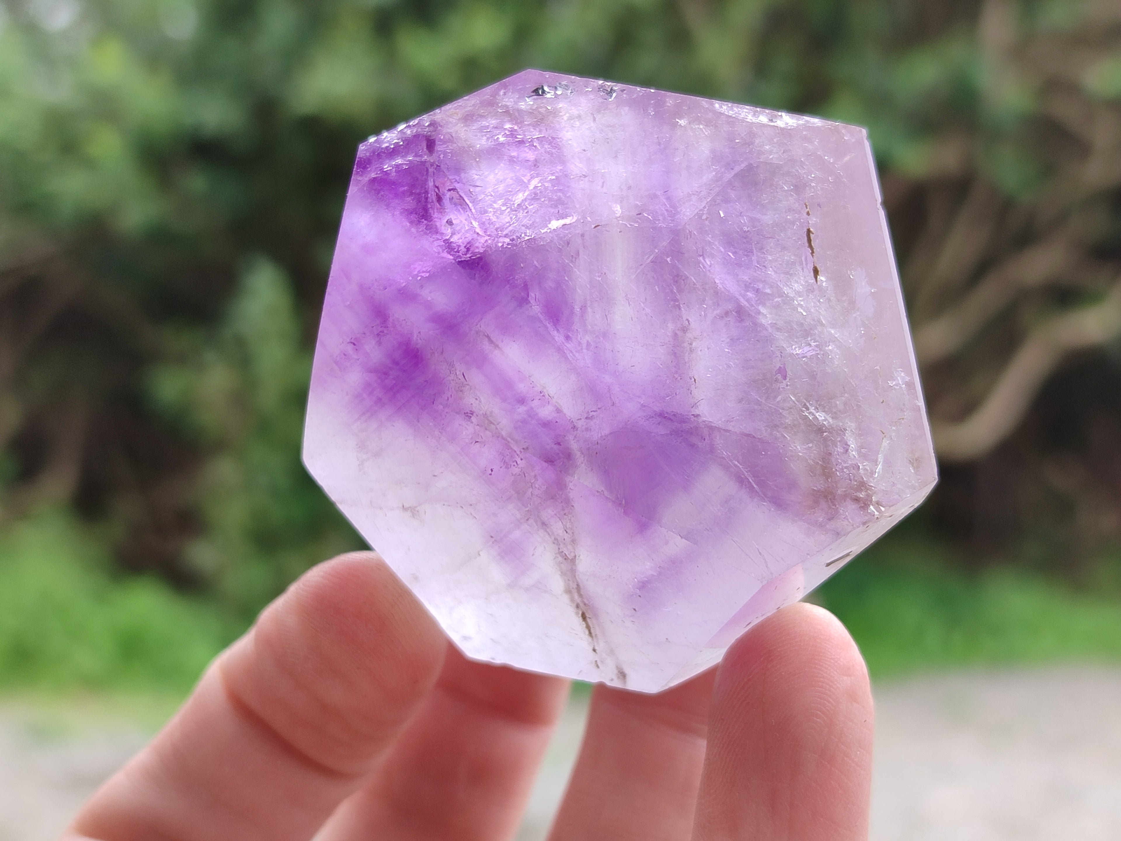 Polished Window Amethyst Quartz Points x 6 From Akansobe, Madagascar - Toprock Gemstones and Minerals 