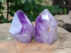 Polished Window Amethyst Quartz Points x 6 From Akansobe, Madagascar - Toprock Gemstones and Minerals 