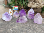 Polished Window Amethyst Quartz Points x 6 From Akansobe, Madagascar - Toprock Gemstones and Minerals 