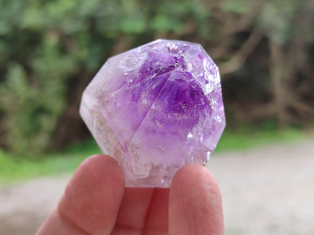 Polished Window Amethyst Quartz Points x 6 From Akansobe, Madagascar - Toprock Gemstones and Minerals 