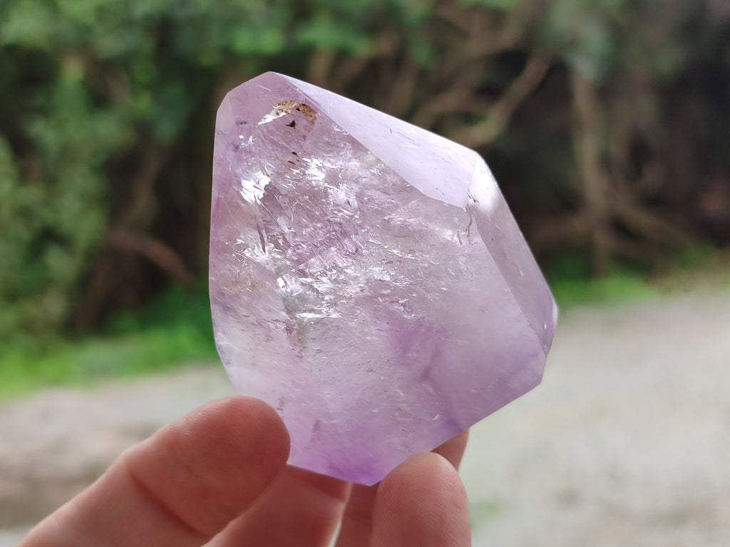 Polished Window Amethyst Quartz Points x 6 From Akansobe, Madagascar - Toprock Gemstones and Minerals 