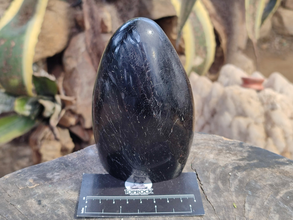 Polished Black Basalt Standing Free Form x 1 From Antsirabe, Madagascar - Toprock Gemstones and Minerals 