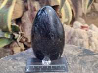 Polished Black Basalt Standing Free Form x 1 From Antsirabe, Madagascar