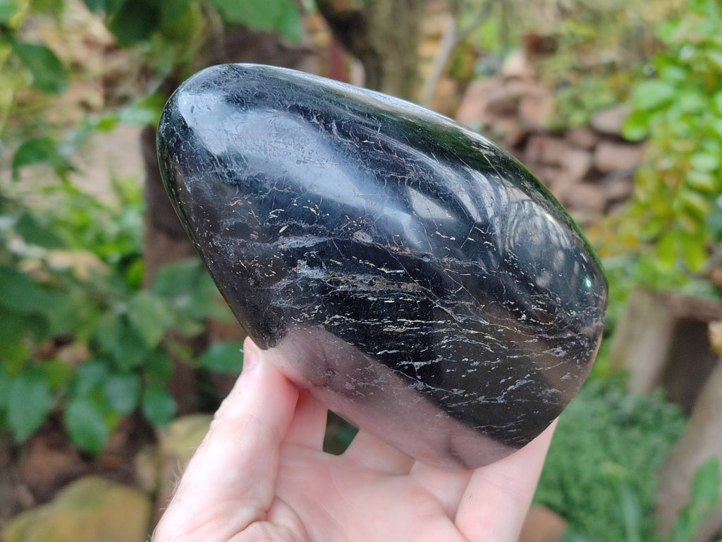 Polished Black Basalt Standing Free Form x 1 From Antsirabe, Madagascar - Toprock Gemstones and Minerals 
