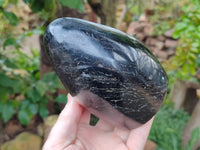 Polished Black Basalt Standing Free Form x 1 From Antsirabe, Madagascar